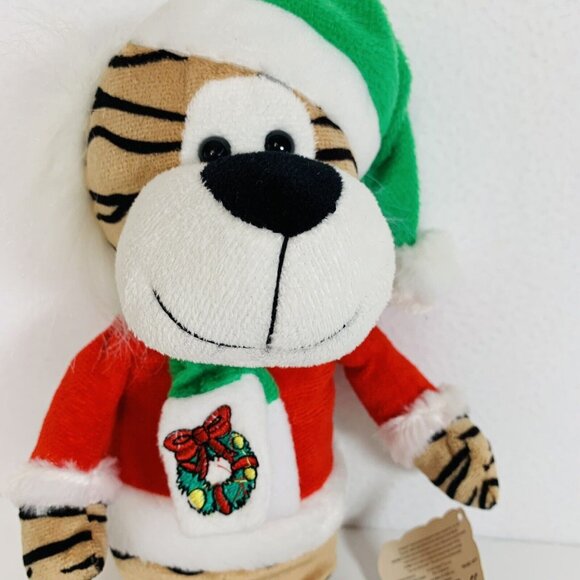 KellyToy Christmas Holiday Tiger Plush Festive Stuffed Animal Holiday Decor Gift - Picture 9 of 14